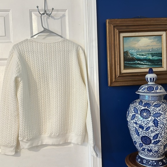 NWOT Women’s Pressbox UCF Knights White Ivory Roxy Crew Pullover Sweatshirt Sz M - Picture 6 of 6